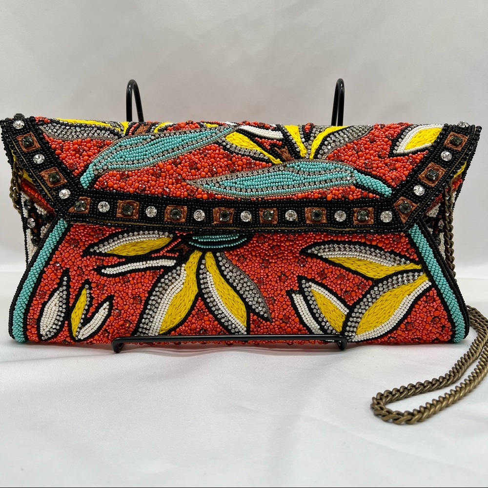 Mary Frances Encrusted Clutch Retired Bird of Paradise COA